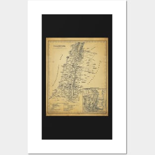 Old Map - Vintage - Palestine - Jerusalem Posters and Art